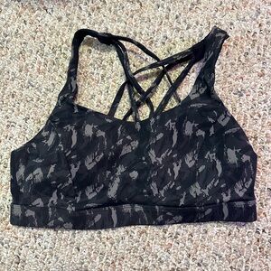 Black gray padded crz yoga sport bra
